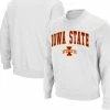 Colosseum Men's White Iowa State Cyclones Arch & Logo Crew Neck Sweatshirt