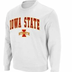 Colosseum Men's White Iowa State Cyclones Arch & Logo Crew Neck Sweatshirt -Colosseum Shop DSCO1135753375 3550 ALT2