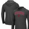 Colosseum Men's Heathered Charcoal Indiana Hoosiers Big & Tall Wingman Raglan Long Sleeve Hoodie T-Shirt