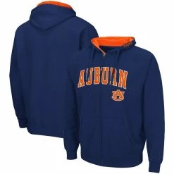 Colosseum Men's Navy Auburn Tigers Arch & Logo 3.0 Full-Zip Hoodie