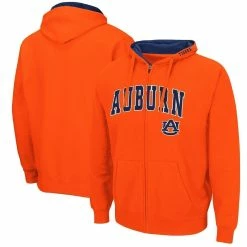 Colosseum Men's Orange Auburn Tigers Arch & Logo 3.0 Full-Zip Hoodie