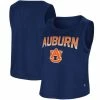 Women's Colosseum Navy Auburn Tigers Hang Ten Scoop Neck Cropped Tank Top