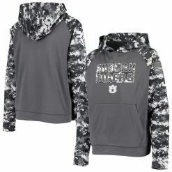 Colosseum Youth Charcoal Auburn Tigers OHT Military Appreciation Digital Camo Raglan Pullover Hoodie