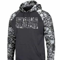 Men's Colosseum Charcoal Indiana Hoosiers OHT Military Appreciation Digital Camo Pullover Hoodie -Colosseum Shop DSCO1136764327 1904 ALT2