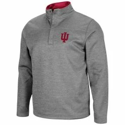 Men's Colosseum Heathered Charcoal Indiana Hoosiers Roman Pullover Jacket -Colosseum Shop DSCO1136765010 4135 ALT2