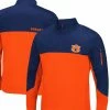 Men's Colosseum Navy Auburn Tigers Triple Dog Dare Quarter-Zip Jacket