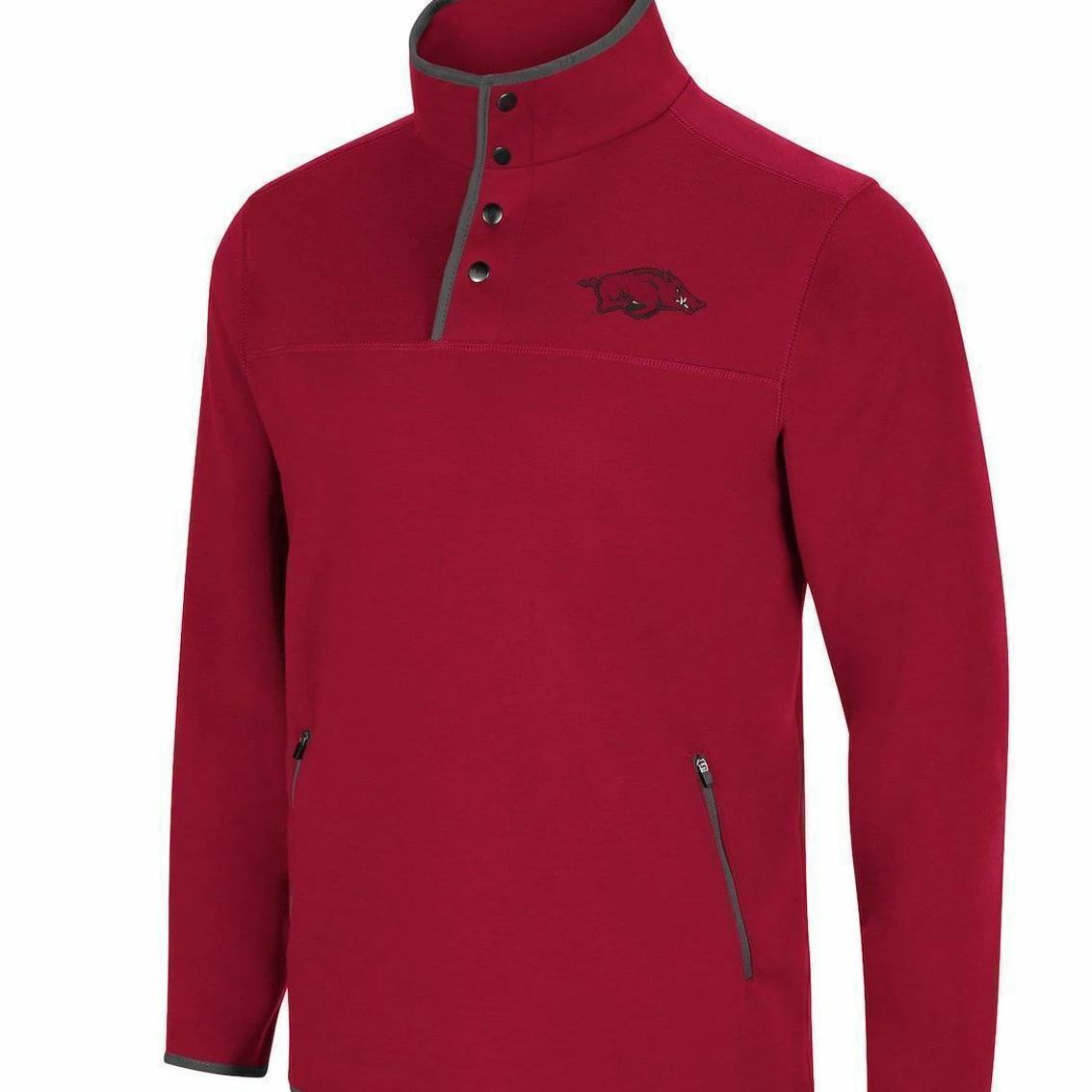 Colosseum Men's Cardinal Arkansas Razorbacks Rebound Snap Pullover Jacket 3 Colosseum Men's Cardinal Arkansas Razorbacks Rebound Snap Pullover Jacket - Image 3