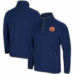 Colosseum Men's Navy Auburn Tigers Rebound Snap Pullover Jacket