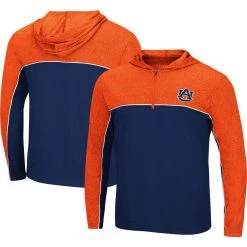 Colosseum Men's Navy Auburn Tigers Flick Quarter-Zip Hoodie Windshirt