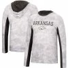 Colosseum Men's White Arkansas Razorbacks Mossy Oak SPF 50 Performance Long Sleeve Hoodie T-Shirt