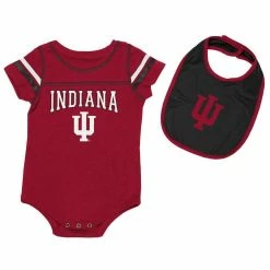 Colosseum Newborn & Infant Crimson/Black Indiana Hoosiers Chocolate Bodysuit & Bib Set