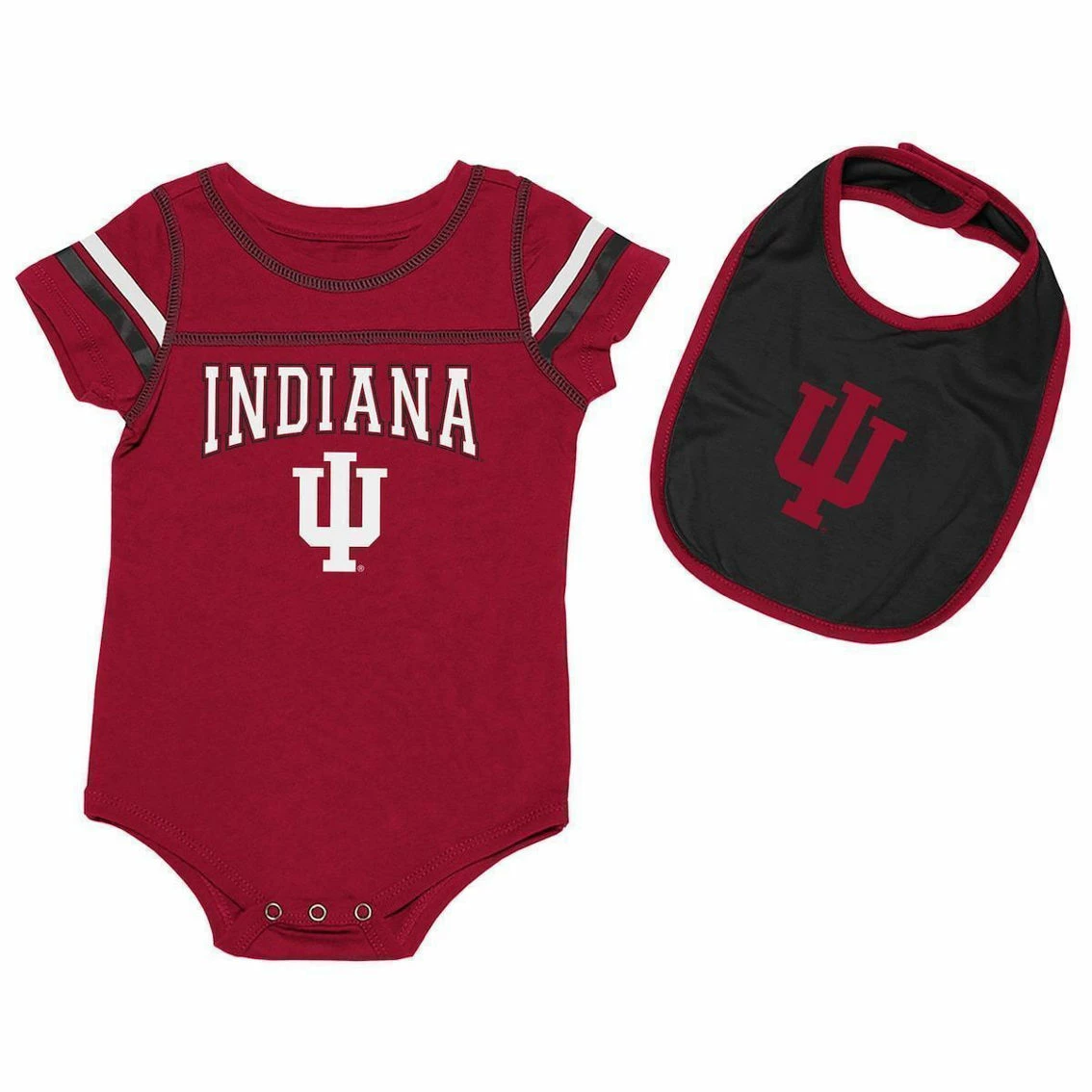 Colosseum Newborn & Infant Crimson/Black Indiana Hoosiers Chocolate Bodysuit & Bib Set 2 Colosseum Newborn & Infant Crimson/Black Indiana Hoosiers Chocolate Bodysuit & Bib Set - Image 2