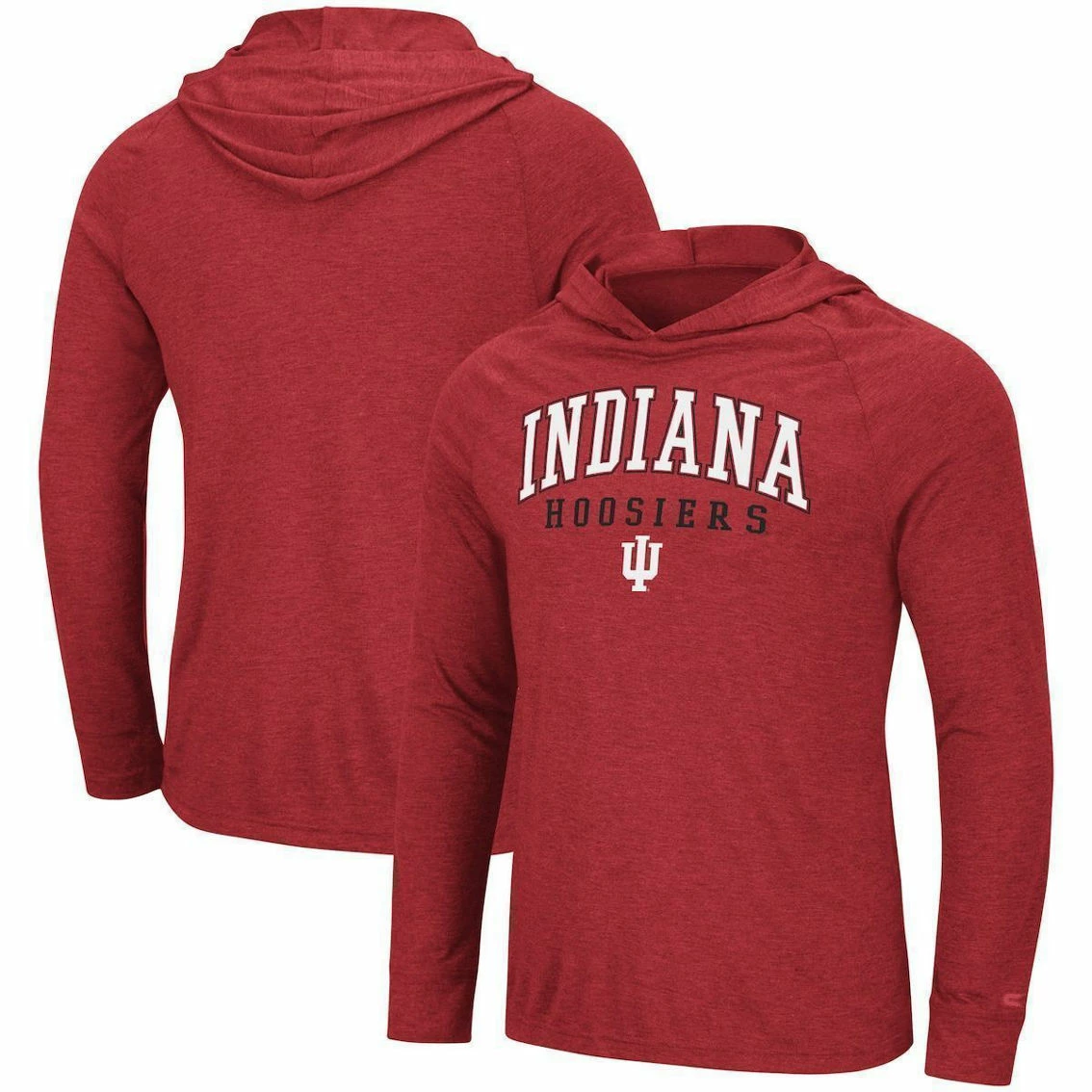 Men's Colosseum Crimson Indiana Hoosiers Campus Long Sleeve Hooded T-Shirt 1 Men's Colosseum Crimson Indiana Hoosiers Campus Long Sleeve Hooded T-Shirt