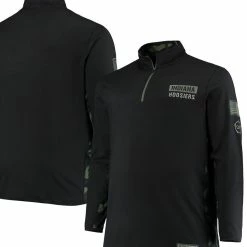 Men's Colosseum Black Indiana Hoosiers OHT Military Appreciation Big & Tall Quarter-Zip Jacket