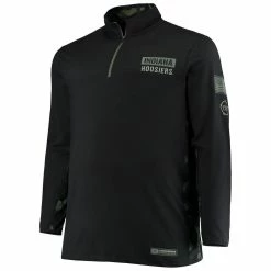 Men's Colosseum Black Indiana Hoosiers OHT Military Appreciation Big & Tall Quarter-Zip Jacket -Colosseum Shop DSCO1136769427 1007 ALT2