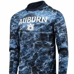 Men's Colosseum Navy Auburn Tigers Mossy Oak SPF 50 Performance Long Sleeve Hoodie T-Shirt -Colosseum Shop DSCO1136769635 1320 ALT2