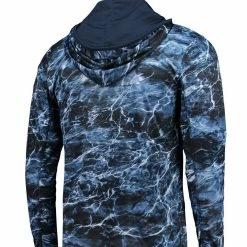 Men's Colosseum Navy Auburn Tigers Mossy Oak SPF 50 Performance Long Sleeve Hoodie T-Shirt -Colosseum Shop DSCO1136769635 1320 ALT3