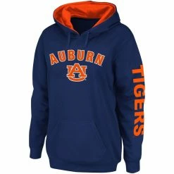 Women's Colosseum Navy Auburn Tigers Loud And Proud Pullover Hoodie