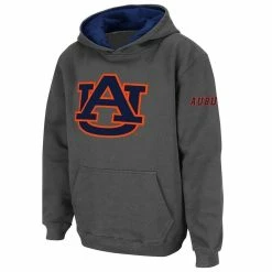 Colosseum Youth Charcoal Auburn Tigers Big Logo Pullover Hoodie