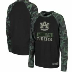 Colosseum Youth Black/Camo Auburn Tigers OHT Military Appreciation Raglan Long Sleeve T-Shirt
