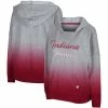 Colosseum Women's Heathered Gray Indiana Hoosiers On Wednesdays Dip-Dye Pullover Hoodie