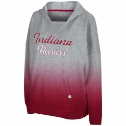 Colosseum Women's Heathered Gray Indiana Hoosiers On Wednesdays Dip-Dye Pullover Hoodie -Colosseum Shop DSCO1136772698 1927 ALT2