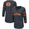 Colosseum Women's Navy/Heathered Charcoal Auburn Tigers Scienta Pasadena Raglan 3/4 Sleeve Space Dye Lace-Up T-Shirt