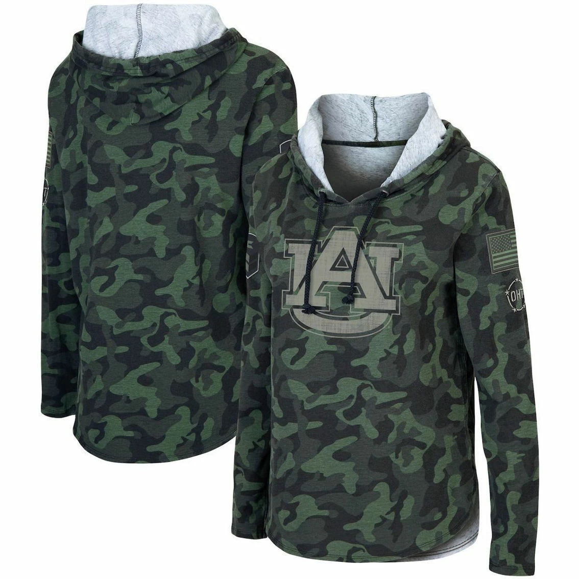 Colosseum Women's Camo Auburn Tigers OHT Military Appreciation Hoodie Long Sleeve T-Shirt 1 Colosseum Women's Camo Auburn Tigers OHT Military Appreciation Hoodie Long Sleeve T-Shirt