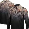 Men's Colosseum Black Auburn Tigers Mossy Oak Fleet II Quarter-Zip Jacket