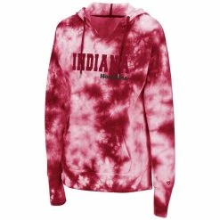 Women's Colosseum Crimson Indiana Hoosiers Shavonee Tie-Dye Pullover Hoodie -Colosseum Shop DSCO1136782429 2840 ALT2