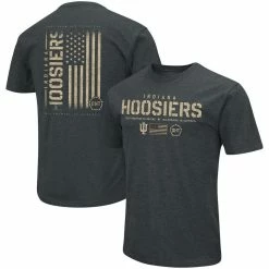 Colosseum Men's Heathered Black Indiana Hoosiers OHT Military Appreciation Flag 2.0 T-Shirt