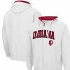Men's Colosseum White Indiana Hoosiers Arch & Logo 3.0 Full-Zip Hoodie
