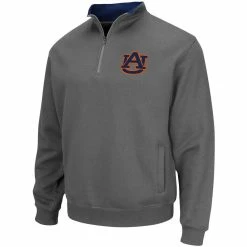 Colosseum Men's Charcoal Auburn Tigers Tortugas Logo Quarter-Zip Pullover Jacket -Colosseum Shop DSCO1136783343 1904 ALT2