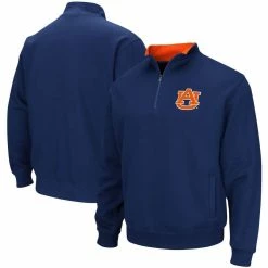 Colosseum Men's Navy Auburn Tigers Tortugas Logo Quarter-Zip Pullover Jacket
