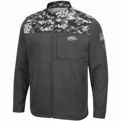 Colosseum Men's Charcoal Arkansas Razorbacks OHT Military Appreciation Digi Camo Full-Zip Jacket -Colosseum Shop DSCO1136786859 1904 ALT2