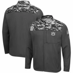 Colosseum Men's Charcoal Auburn Tigers OHT Military Appreciation Digi Camo Full-Zip Jacket