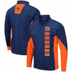 Colosseum Men's Navy Auburn Tigers Bart Windshirt Quarter-Zip Pullover Jacket