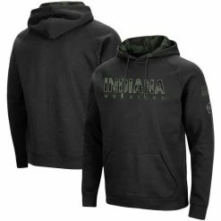 Colosseum Men's Black Indiana Hoosiers OHT Military Appreciation Camo Pullover Hoodie