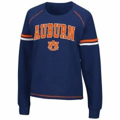 Colosseum Women's Navy Auburn Tigers Sweep Pass Sleeve Stripe Raglan Pullover Sweatshirt -Colosseum Shop DSCO1136789477 1320 ALT2