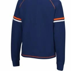 Colosseum Women's Navy Auburn Tigers Sweep Pass Sleeve Stripe Raglan Pullover Sweatshirt -Colosseum Shop DSCO1136789477 1320 ALT3