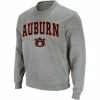 Colosseum Men's Heathered Gray Auburn Tigers Arch & Logo Crew Neck Sweatshirt