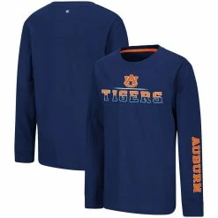 Youth Colosseum Navy Auburn Tigers Two-Hit Long Sleeve T-Shirt