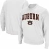 Colosseum Men's White Auburn Tigers Arch & Logo Crew Neck Sweatshirt