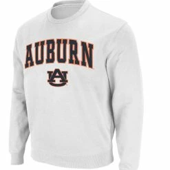 Colosseum Men's White Auburn Tigers Arch & Logo Crew Neck Sweatshirt -Colosseum Shop DSCO1136791308 3550 ALT2