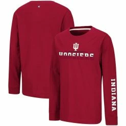 Colosseum Youth Crimson Indiana Hoosiers Two-Hit Long Sleeve T-Shirt