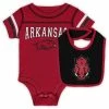 Colosseum Newborn & Infant Cardinal Arkansas Razorbacks Chocolate Bodysuit & Bib Set