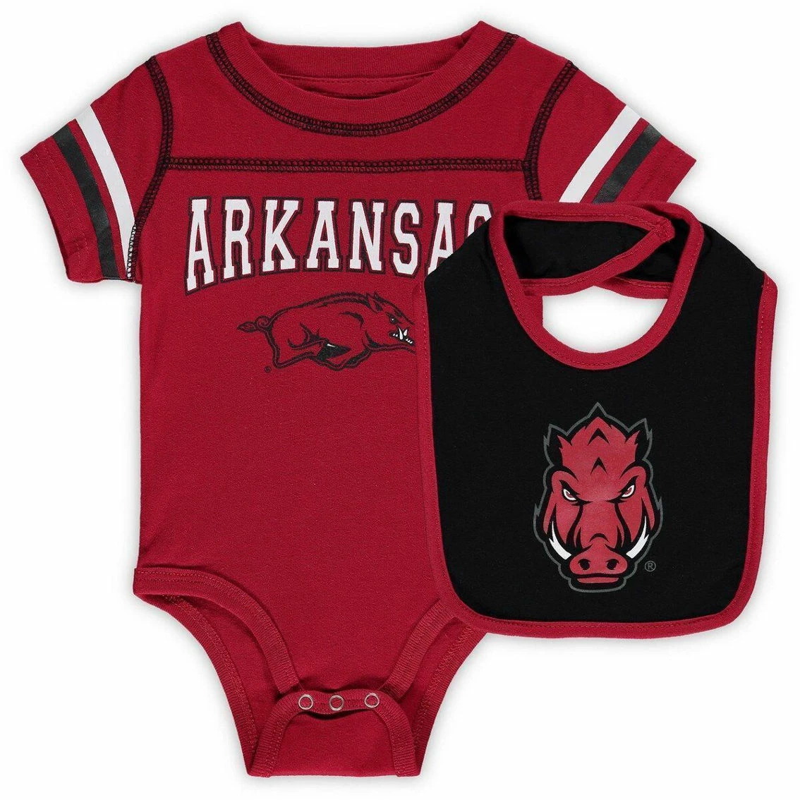 Colosseum Newborn & Infant Cardinal Arkansas Razorbacks Chocolate Bodysuit & Bib Set 2 Colosseum Newborn & Infant Cardinal Arkansas Razorbacks Chocolate Bodysuit & Bib Set - Image 2