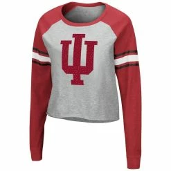 Colosseum Women's Heathered Gray/Cardinal Indiana Hoosiers Decoder Pin Raglan Long Sleeve T-Shirt 6 Colosseum Women's Heathered Gray/Cardinal Indiana Hoosiers Decoder Pin Raglan Long Sleeve T-Shirt -Colosseum Shop DSCO1136794168 1927 ALT2