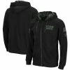Colosseum Men's Black Indiana Hoosiers OHT Military Appreciation Waffle Full-Zip Hoodie