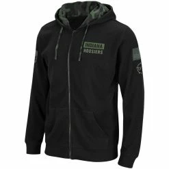 Colosseum Men's Black Indiana Hoosiers OHT Military Appreciation Waffle Full-Zip Hoodie -Colosseum Shop DSCO1137144472 1007 ALT2